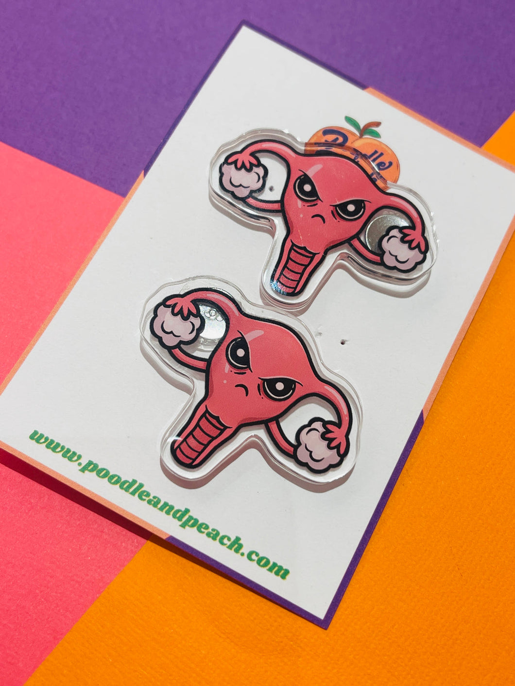 ANGRY AF UTERUS ACRYLIC STUDS